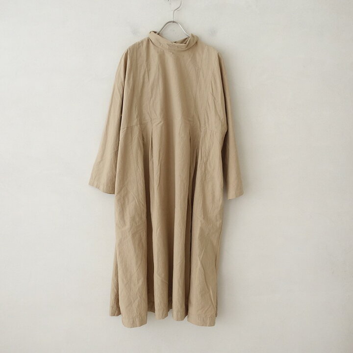 nestrobe コットンラミーブロードハイネックワンピース BEIGE 