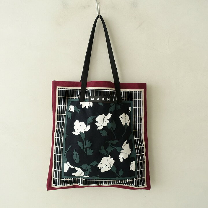 楽天市場】【定価1.9万】 マルニ MARNI バンダナトート バーガンディー 