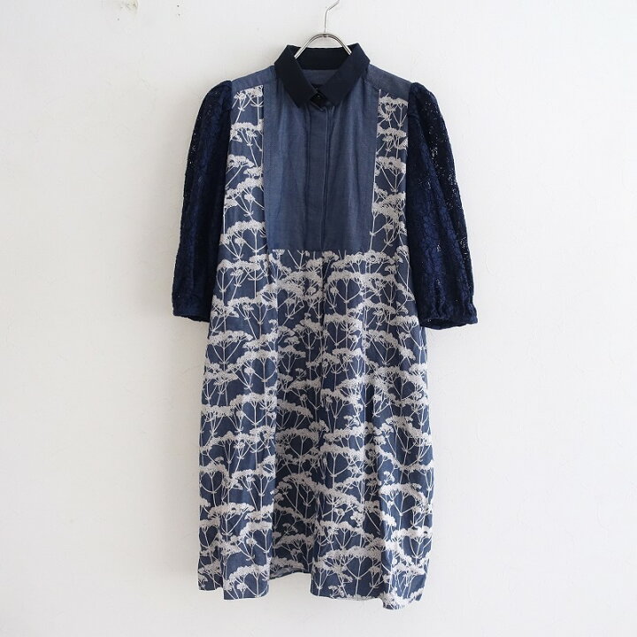 楽天市場】チョノ CHONO レーススリーブ異素材切替ワンピース F【中古  