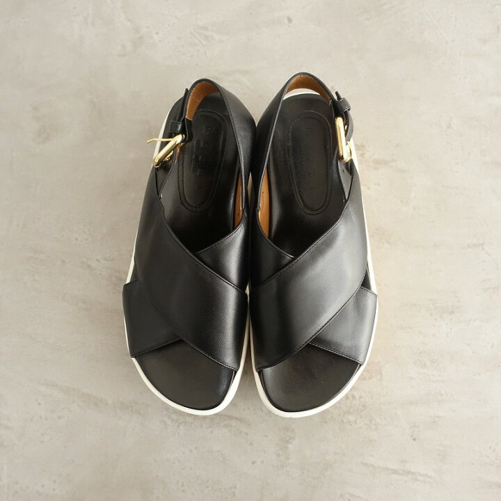 楽天市場】マルニ MARNI クロスストラップウェッジソールサンダル 38 