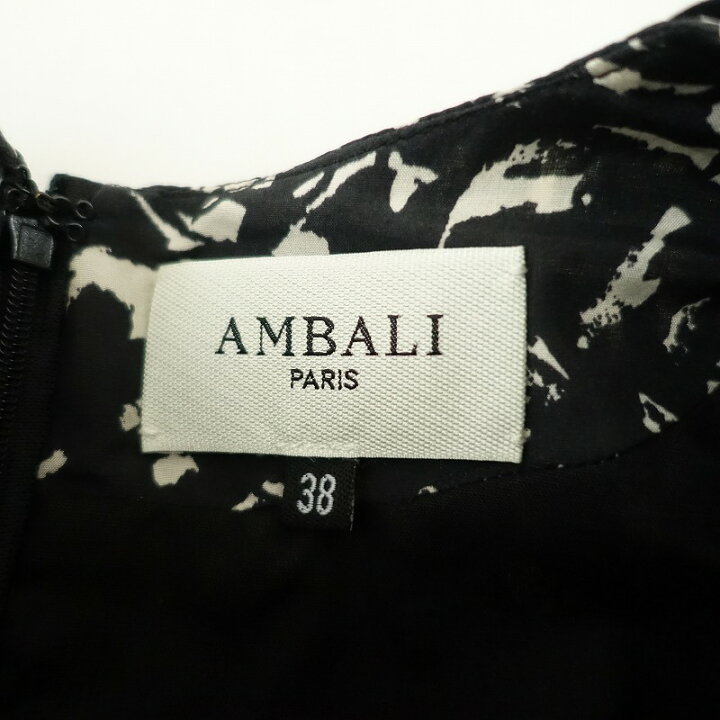 楽天市場】【美品】 アンバリ AMBALI プリント切替スリーブレスドレス 