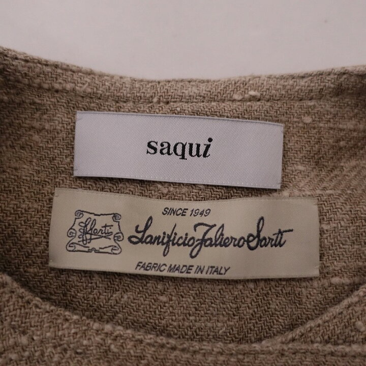 楽天市場】//【定価10万】サキ saqui リネンノーカラートレンチコート 