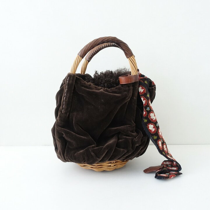 楽天市場】//エバゴス ebagos 紅籐×シェニール×ベルベット かごバッグ  