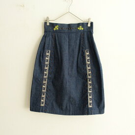 //【定価3万】ヨシヨ YOSHIYO Denim Embroidery Skirt 4 【中古】【03L32】