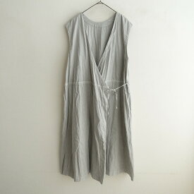 //【2022/美品/定価2.8万】ネストローブ アップサイクルリノ nest Robe UpcycleLino ASHワーク2wayカシュクールワンピース F 【中古】【52A42】