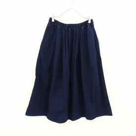 //ナチュラルランドリー NATURAL LAUNDRY インディゴ染めデニム風ギャザースカート 2 【中古】【62A42】