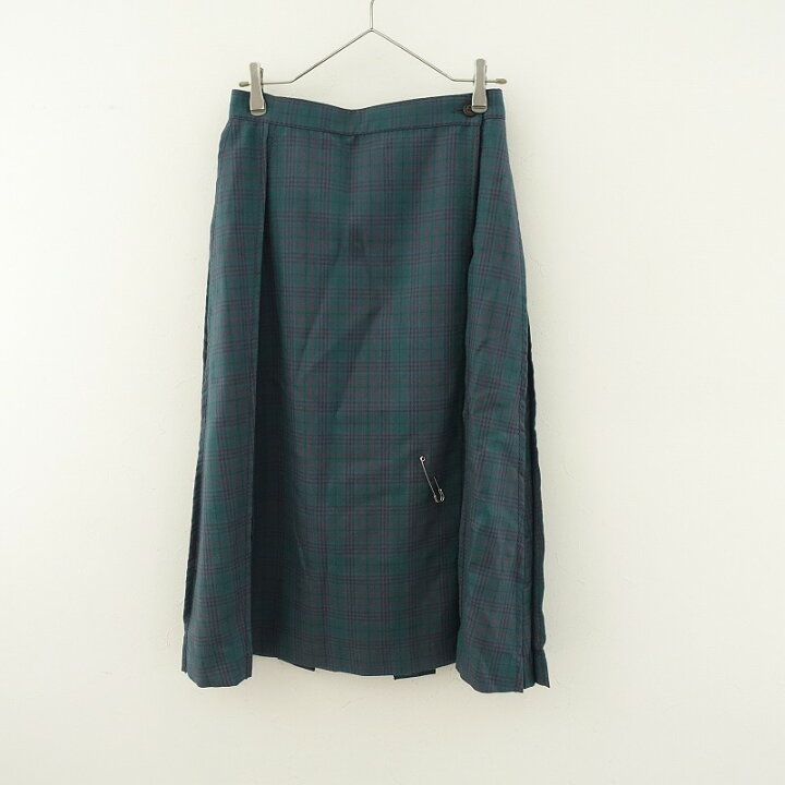 楽天市場】//ホームスパン homspun ウールチェックボックスプリーツ 