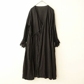 //【定価3万】ネストローブ nest Robe リネンカシュクールワンピース F 【中古】【12B42】