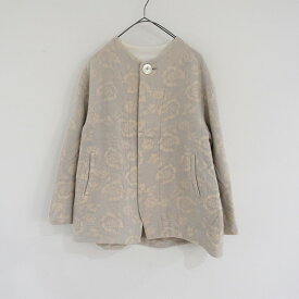 //【定価6.9万】ガサグルー GASA grue ウール混ノーカラージャケット F 【中古】【50C42】