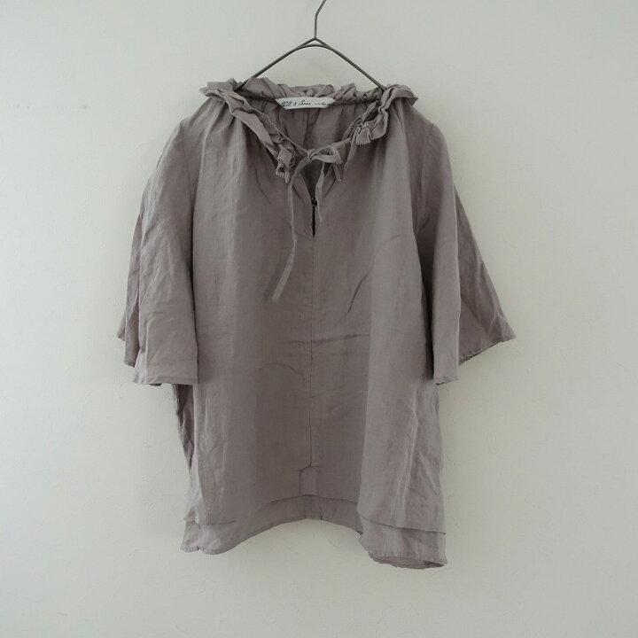 楽天市場】クロス＆クロス Cloth&Cross リネンフリルカラーブラウス F 