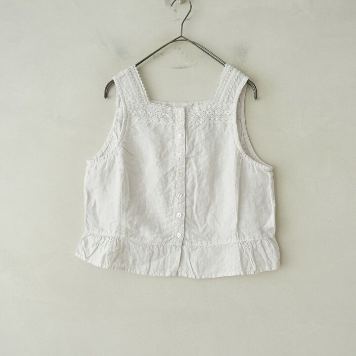 試着のみネストローブ nest Robe リネン×レースビスチェ - ノースリーブ 