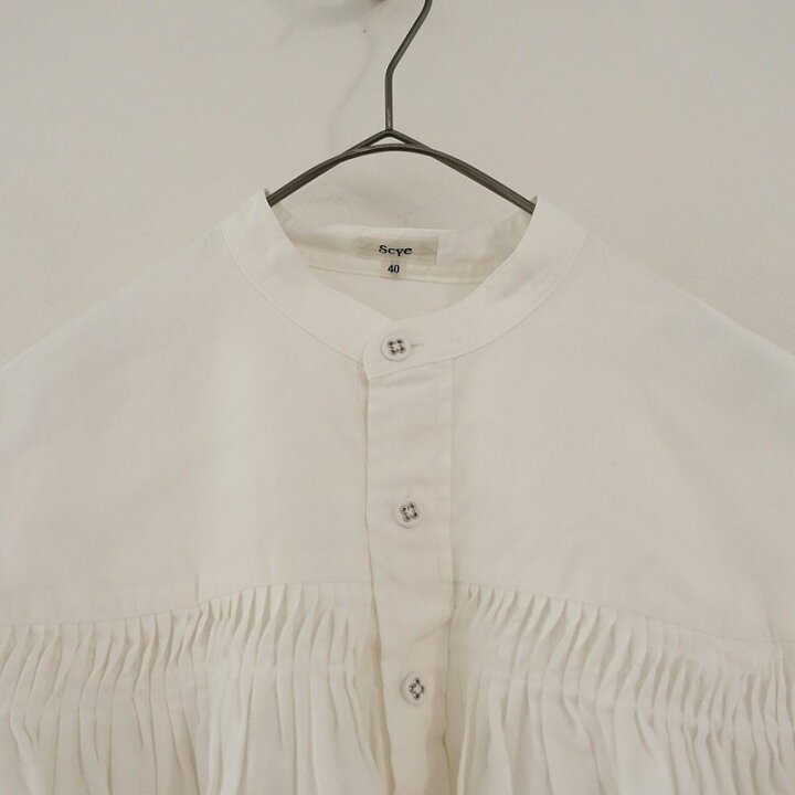 楽天市場】サイ Scye リネンタックブラウス 40 【中古】【82D42 