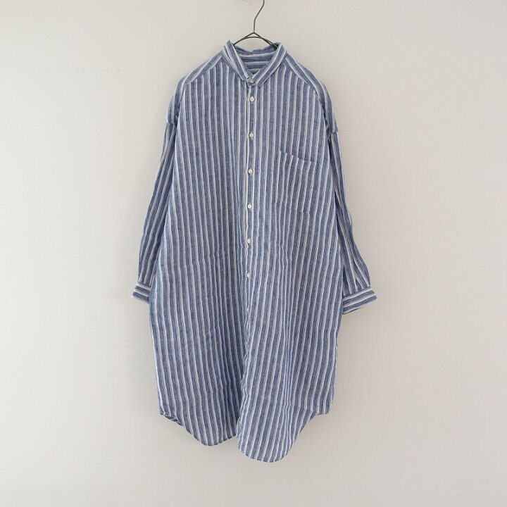 楽天市場】ネストローブ nest Robe リネンストライプシャツワンピース 