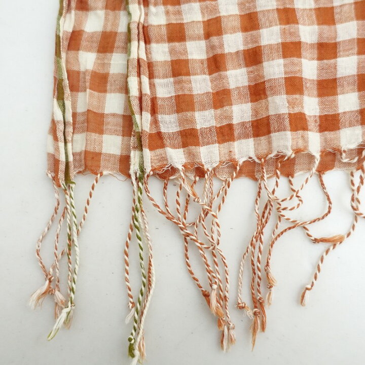楽天市場】ドーサ DOSA ギンガムチェックフリンジストール 【中古 