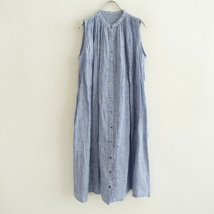 nest Robe ネストローブ リネンフリルギャザーワンピース ミント 美品  