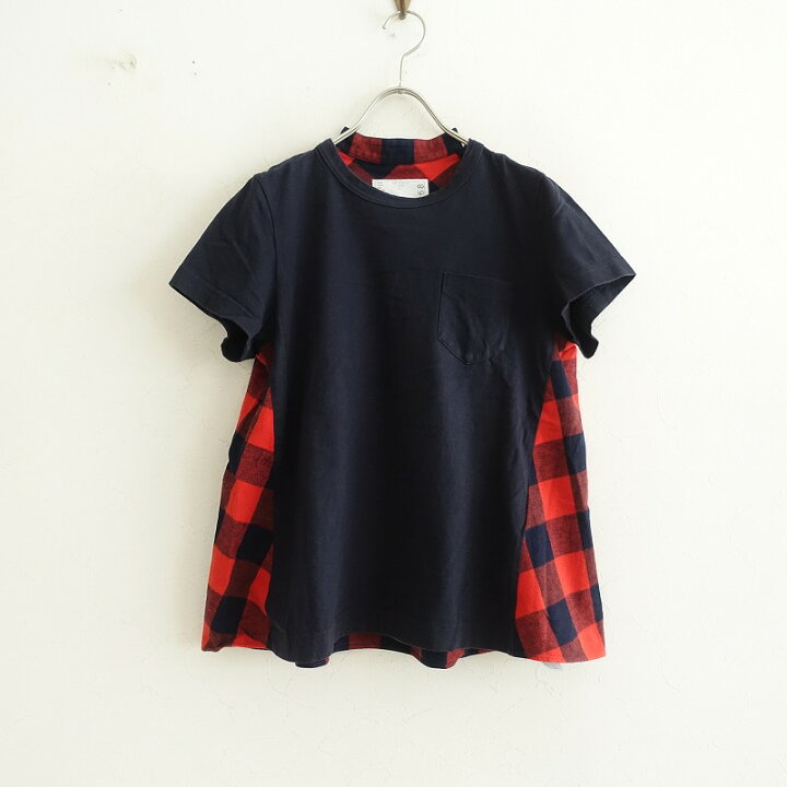 楽天市場】サカイ sacai バックチェック切替半袖カットソー 1 【中古 
