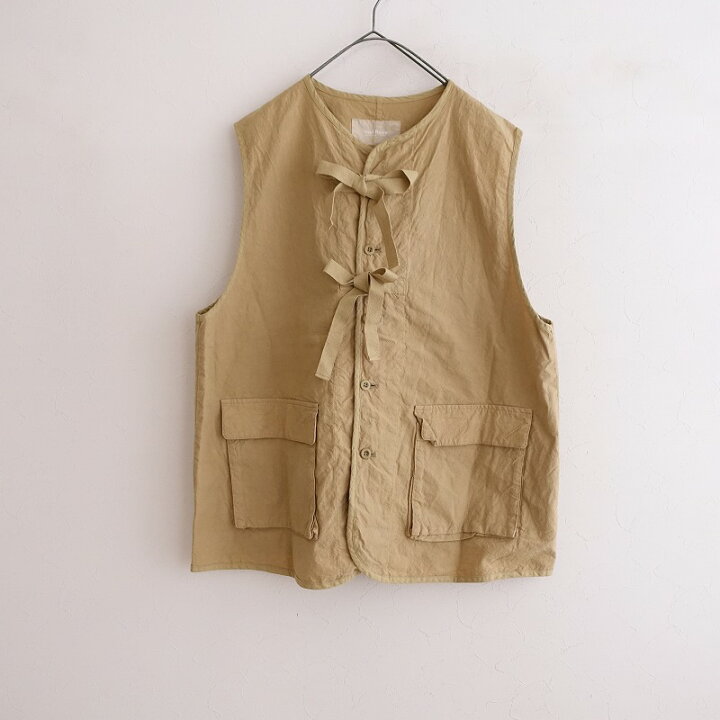 nestrobe スーピマコットンリネンリボンベスト 