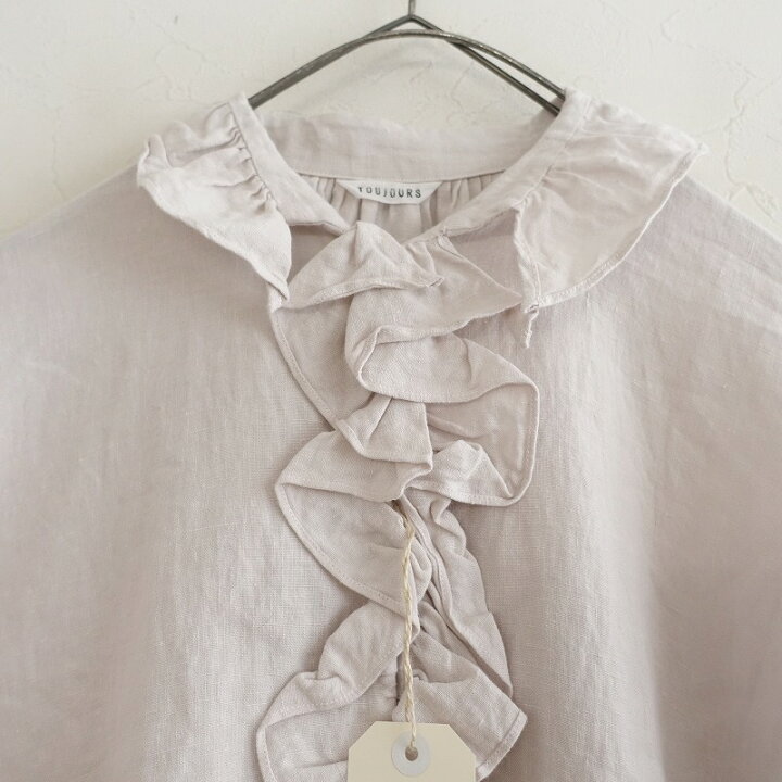 楽天市場】【美品】トゥジュー TOUJOURS リネンラッフルフリルブラウス  