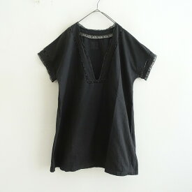 【染】トゥジュー TOUJOURS レース使いコットンVネックプルオーバー - 【中古】【40I42】