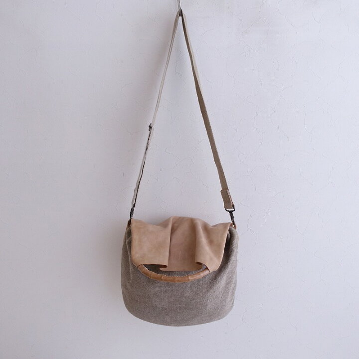 楽天市場】エバゴス ebagos レザー×リネンキャンバス 切替ショルダー 