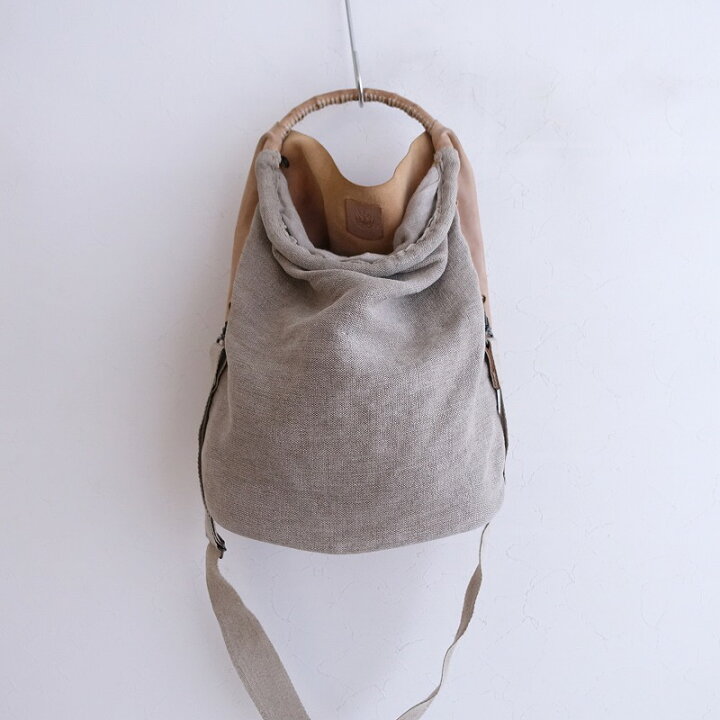 楽天市場】エバゴス ebagos レザー×リネンキャンバス 切替ショルダー 