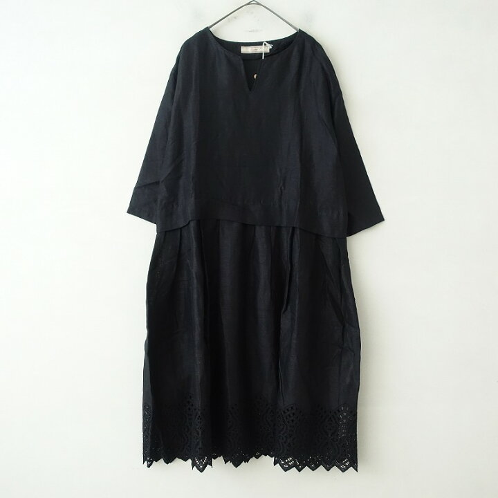 美品 リゼッタ リネン100％ワンピース - ノースリーブ