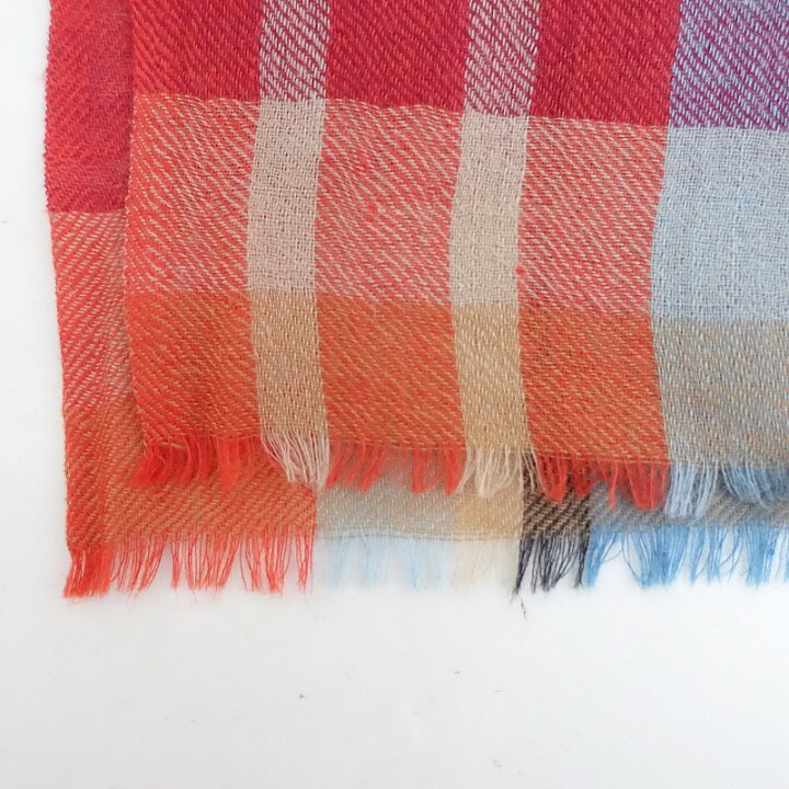 カディーアンドコーKhadi and Coストールウールチェックレッド 