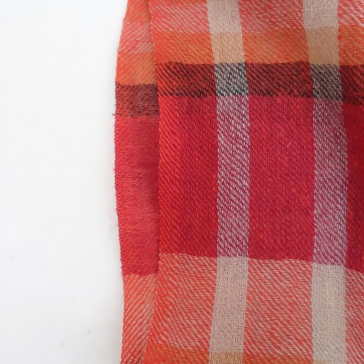 カディーアンドコーKhadi and Coストールウールチェックレッド 