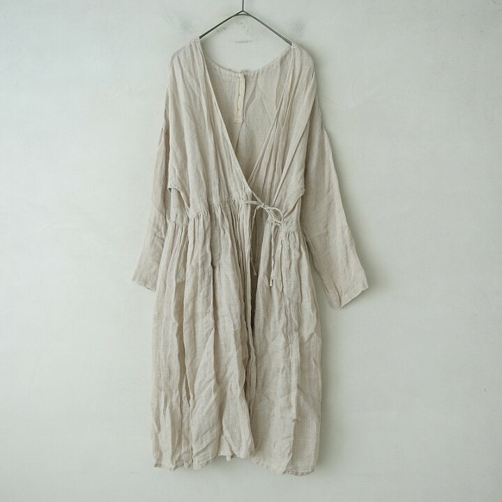 ネストローブコットンカシュクールワンピースギャザーブラックフリーサイズ 