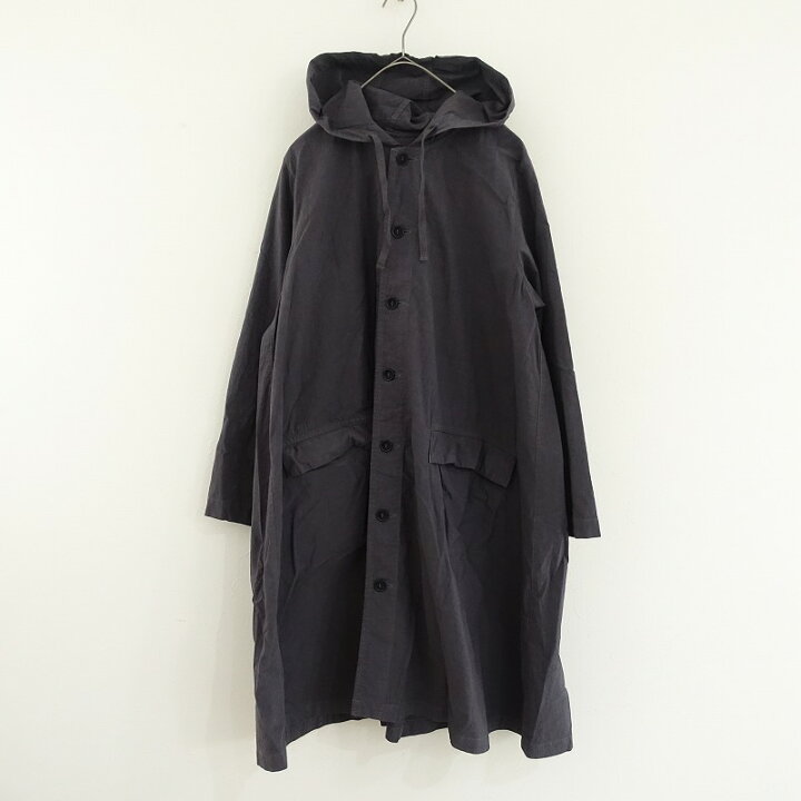 ネストローブ nest Robe コットンリネンフーディロングコート F 【中古  