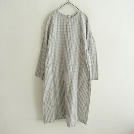 【美品/定価5万】2024SS/ヴラスブラム Vlas Blomme コットンリネンヴィンテージチェックワンピース F F 【中古】【92A52】