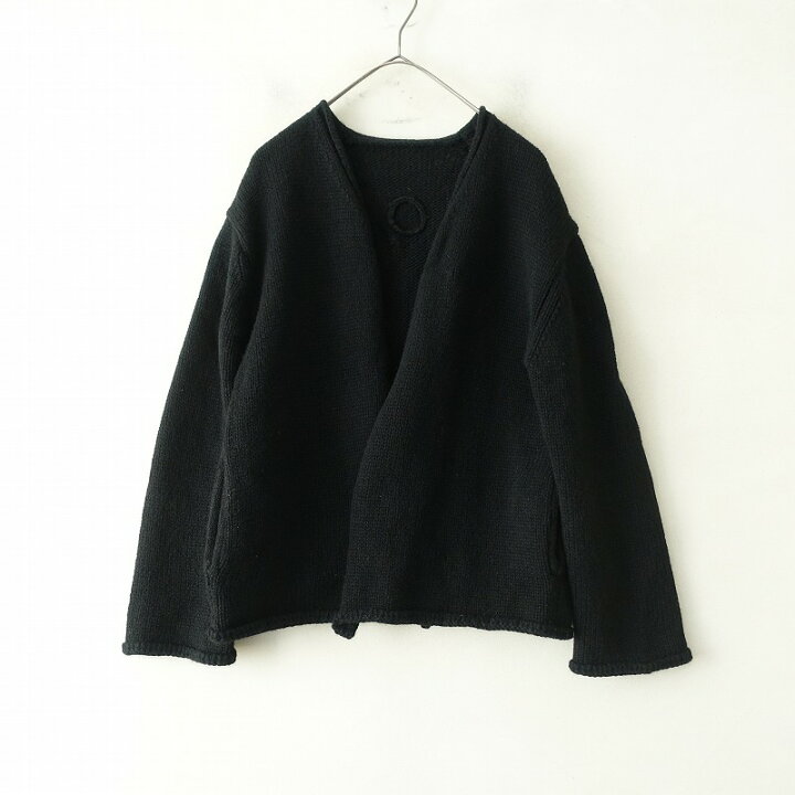 美品✨ランフランセダンタンニットカーディガンドガグレーウール100% 