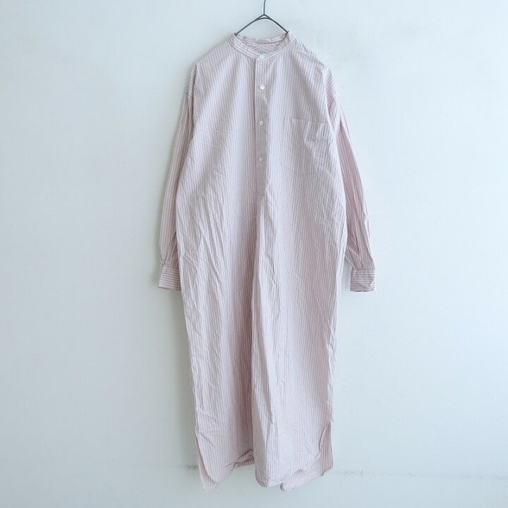 楽天市場】【定価3万】リノ LENO バンドカラーストライプロングシャツ 