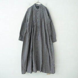 美品/定価3.8万/メゾンドソイル maison de soil フラワーブロックプリントミニタックバンドカラーシャツドレス 1 【中古】【10H52】