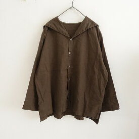 【定価2.3万】ネストローブ アップサイクルリノ nest Robe UpcycleLino 起毛セーラーカラーブラウス F 【中古】【71J52】