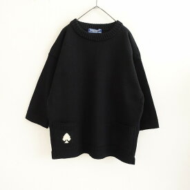 ガンジーウーレンズ Guernsey WOOLLENS スペード柄ガンジーセーター 38/97cm 【中古】【71J52】