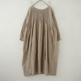 メゾンドソイル maison de soil ウールストライプピンタックプルオーバープルオーバードレス 2 【中古】【22J52】