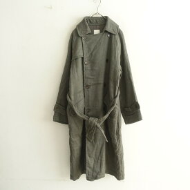 トゥジュー TOUJOURS リネンウールブレンドダブルブレストコート 2 【中古】【41K52】