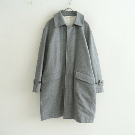 トゥジュー TOUJOURS ウールツイードオーバーサイズステンカラーコート 1 【中古】【90A62】