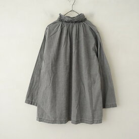 【定価2.5万】ネストローブ アップサイクルリノ nest Robe UpcycleLino 天然染めハイネック2WAYブラウス F 【中古】【40B62】