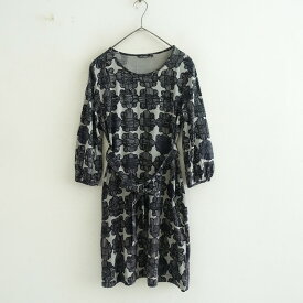 マリメッコ marimekko フラワープリントカットソーチュニックワンピース XS 【中古】【41G62】