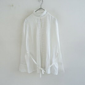 カディー&コー Khadi and Co レースピンタック使いベルテッドブラウス S 【中古】【02G62】