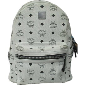 エムシーエム ロゴグラム リュックサックレザー ホワイト 【中古】