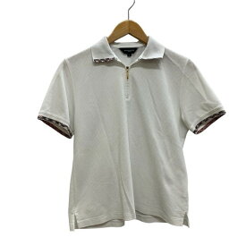 BURBERRY GOLF/バーバリーゴルフ/ハーフジップ/ポロシャツ/半袖/サイズM/レディース/ホワイト/FC3724