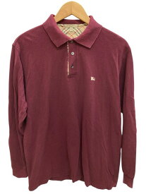 BURBERRY London/バーバリーロンドン/長袖ポロシャツ/サイズM/エンジ/メンズ/FG0277