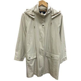 BURBERRY GOLF/バーバリーゴルフ/2WAY/フーディー/スプリングコート/ノバチェック/サイズM/ホワイト/レディース/FE0519