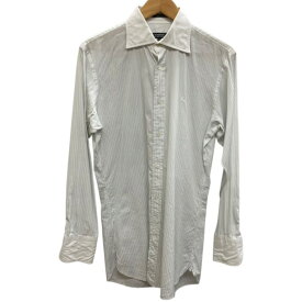 BURBERRY BLACK LABEL/バーバリーブラックレーベル/ストライプ柄/長袖シャツ/ホワイト/サイズ38/メンズ/FE0520