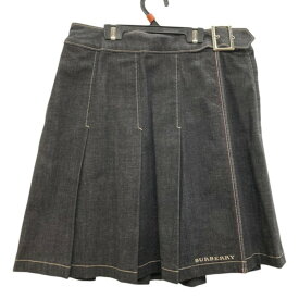 BURBERRY LONDON/バーバリーロンドン/ボックスプリーツデニムスカート/ブラック黒/サイズ150/キッズ/FB4785
