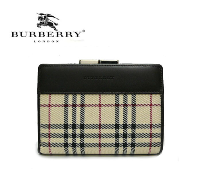 楽天市場】【BURBERRY】バーバリー ノバチェック がま口 二つ折り財布  