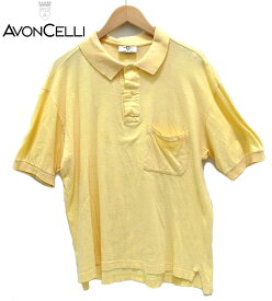【AVON CELLI】アヴォンチェリ ポロシャツ L 40 イエロー　黄色　イタリア製 【中古】